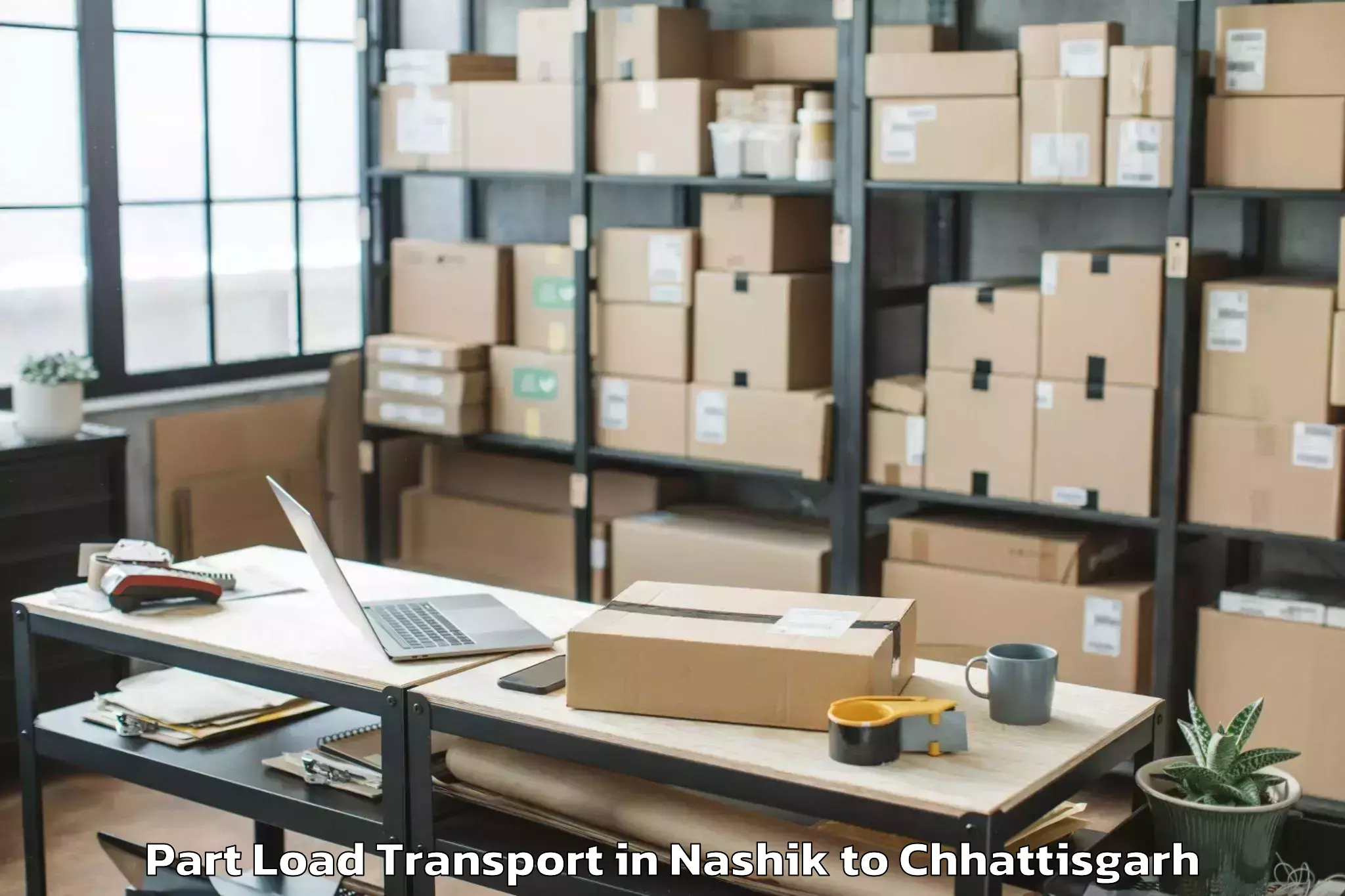 Affordable Nashik to Pandit Ravishankar Shukla Univ Part Load Transport